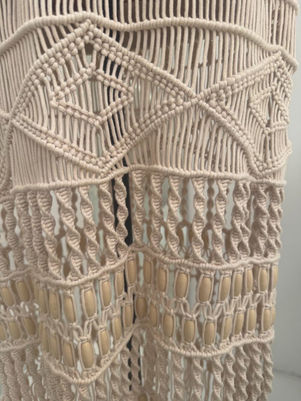 Jonathan Simkhai Macrame Beaded Natural Fringe Dress - Picture 11 of 13